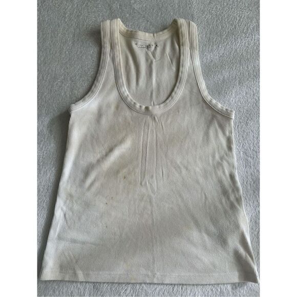 Abercrombie white ribbed tank top size medium - Picture 2 of 5